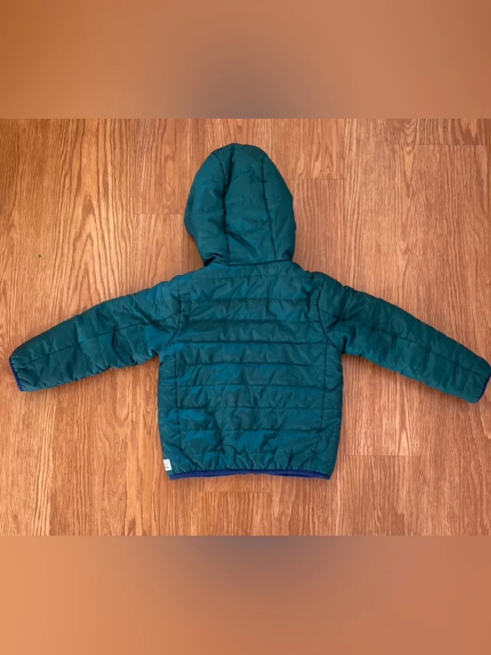 J.Crew Crewcuts Reversible Sherpa Puffer Jacket Pine Green and Blue Size XS